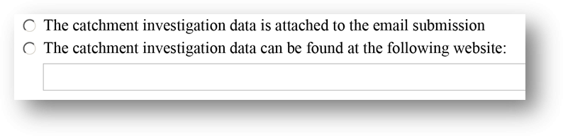 Screenshot of Catchment Investigations section from MS4 Year 4 Annual Report Templates