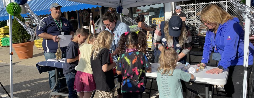 EPA Booth at East Palestine Street Fair featuring fun activities and educational resources