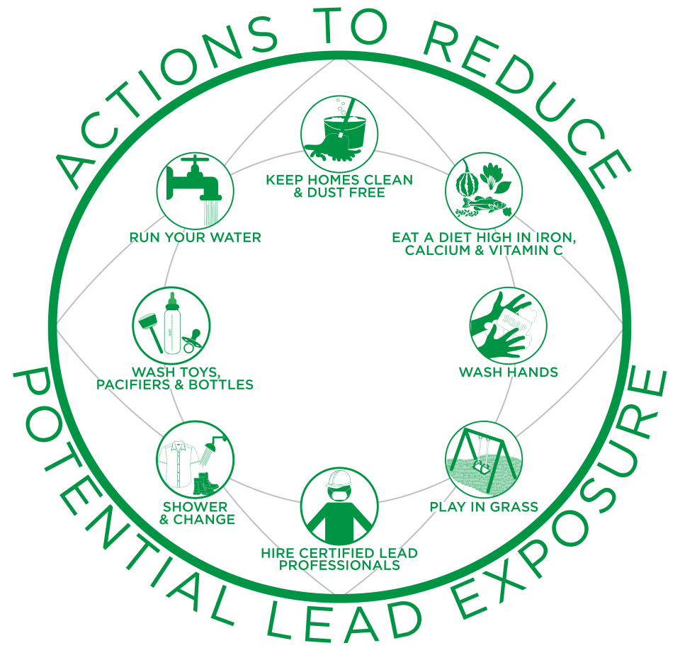 Actions to Reduce Potential Lead Exposure Infographic