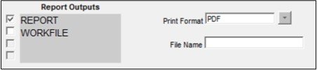 screenshot of the report options selected for an AQS report output