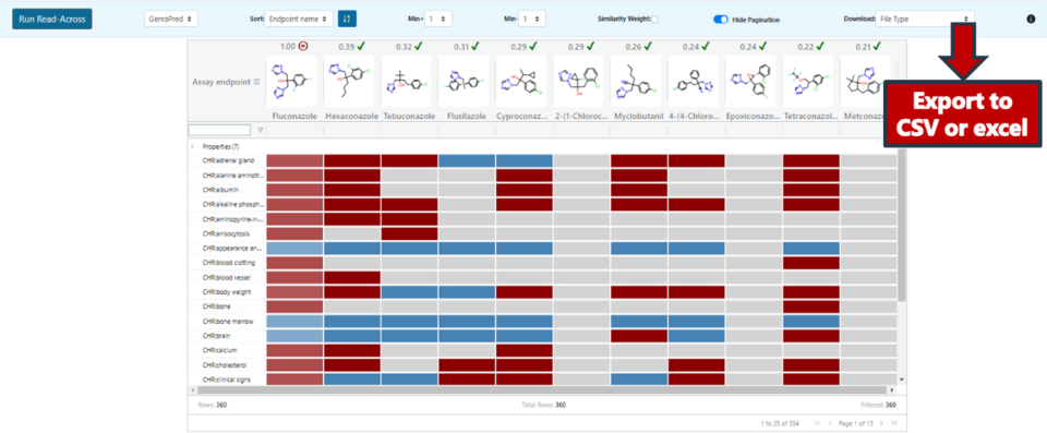 Figure 25: Exporting results from GenRA