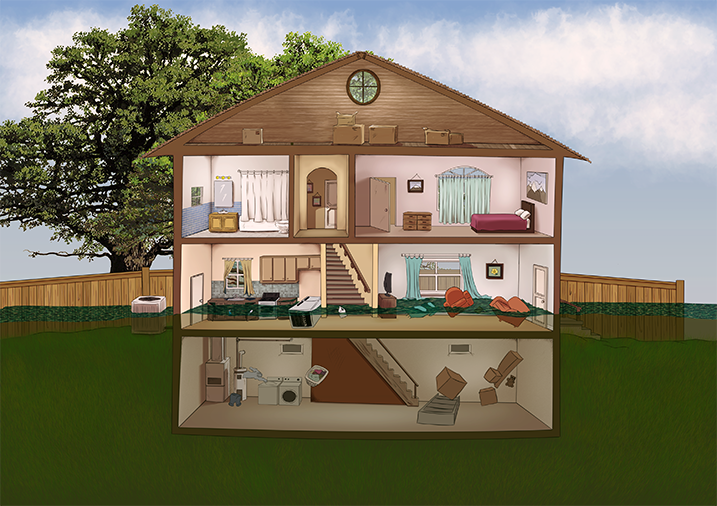 EPA's interactive flooded home