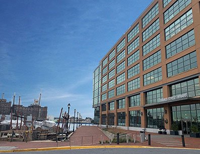 A building next to a harbor