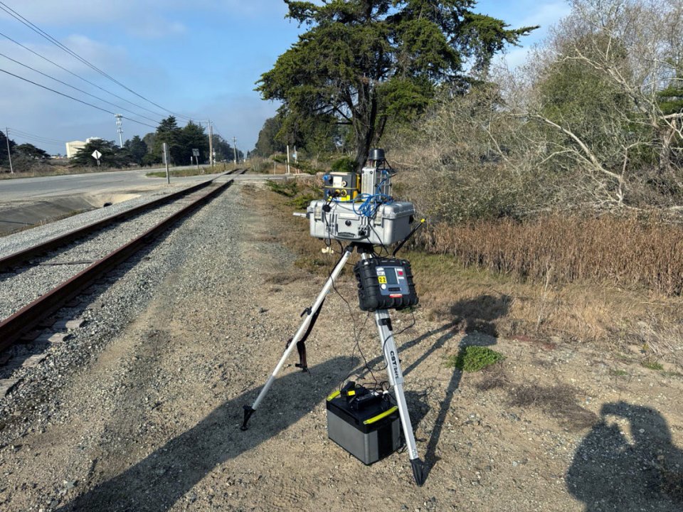 Air monitor near rail line.