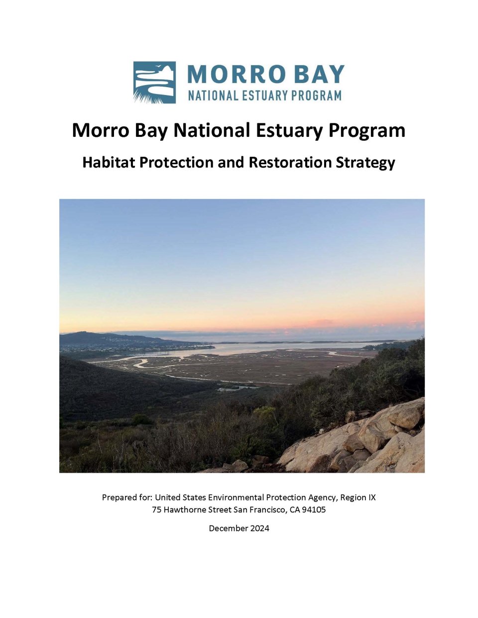 Cover pages for the Morro Bay National Estuary Program Habitat Protection and Restoration Strategy