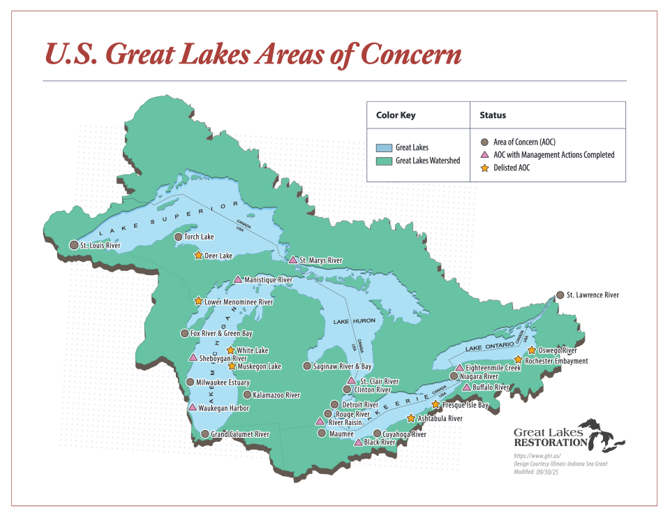 Map listing current AOCs text version provided at bottom of page.