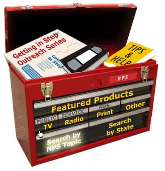 Toolbox showing the features of the NPS Outreach Toolbox