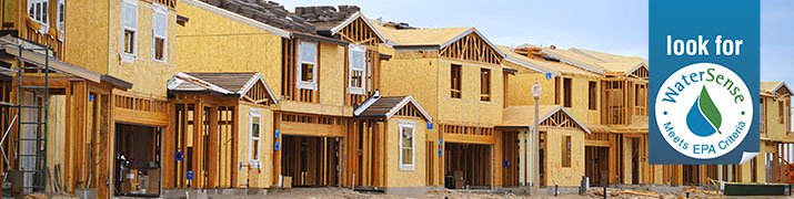 Banner of homes under construction.