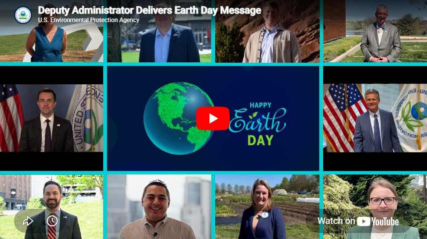 Screenshot of EPA Earth Day video message