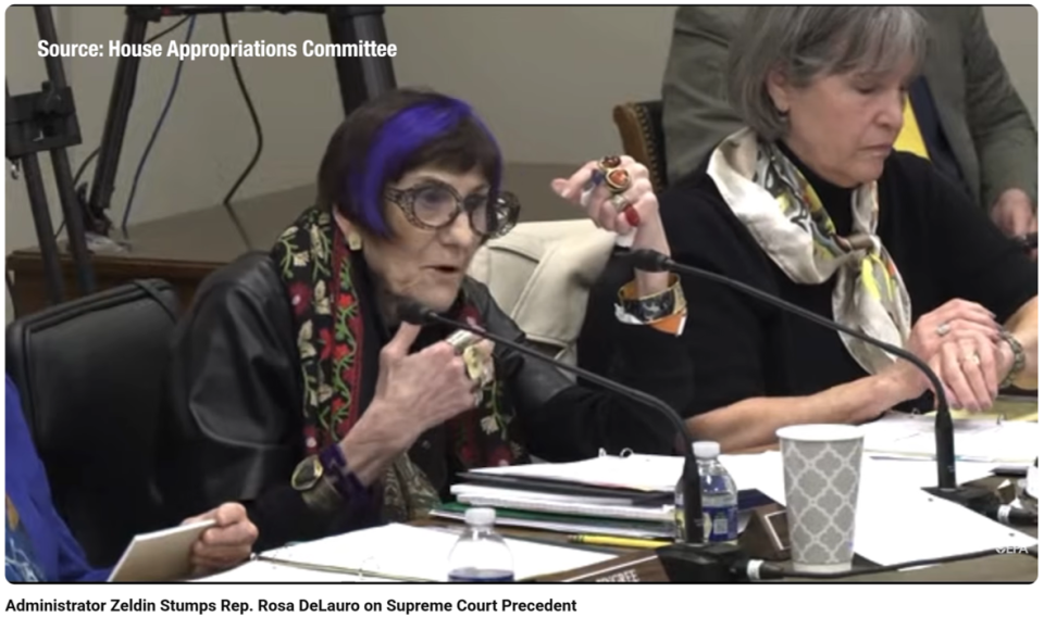 Representative Rosa DeLauro (D-CT-03) asked Administrator Zeldin to justify EPA’s actions since President Trump assumed office in January 2025.