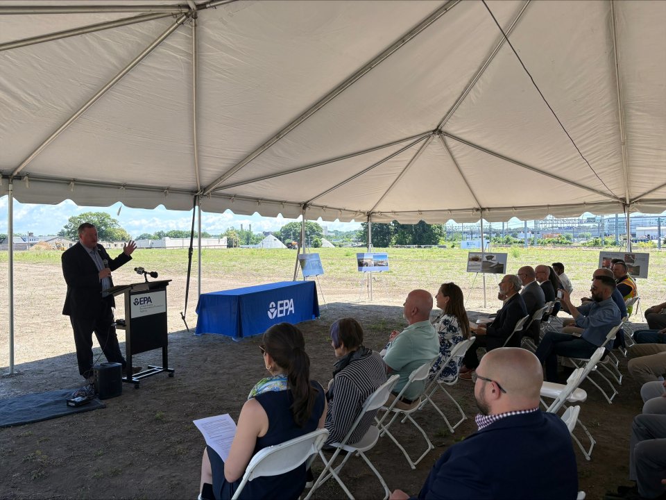 EPA-Regional Administrator Mark Sanborn at Raymark Superfund site
