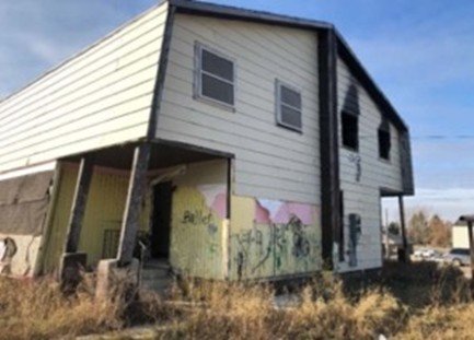 A housing unit before cleanup