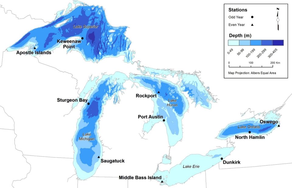 Great Lakes Fish Monitoring and Surveillance Program Collection Sites