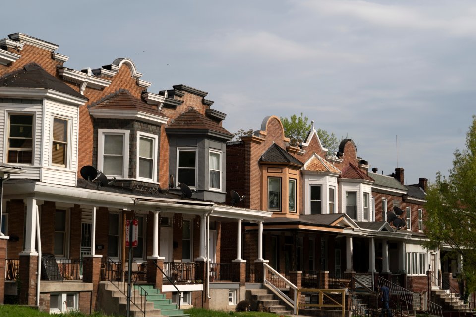 Row of older homes