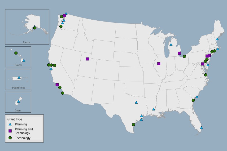 Awards Map for Clean Ports Program