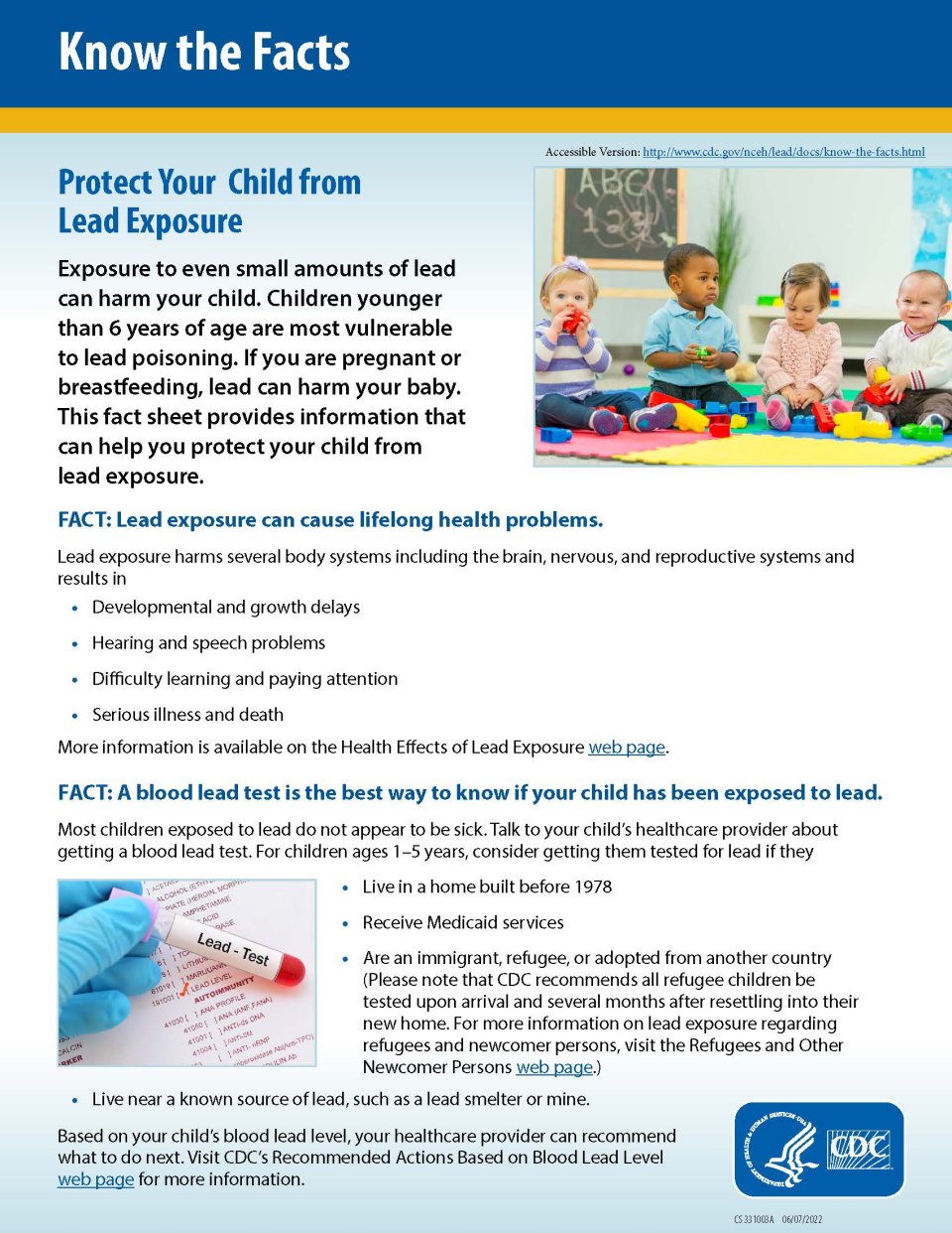 Know the Facts CDC Resource cover