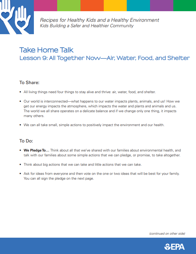 Lesson 9 Take Home Talk