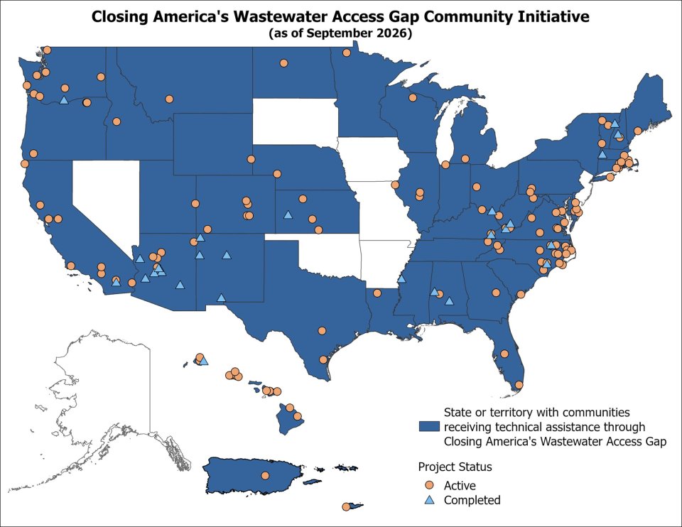 Closing America's Wastewater Access Gap Projects Map