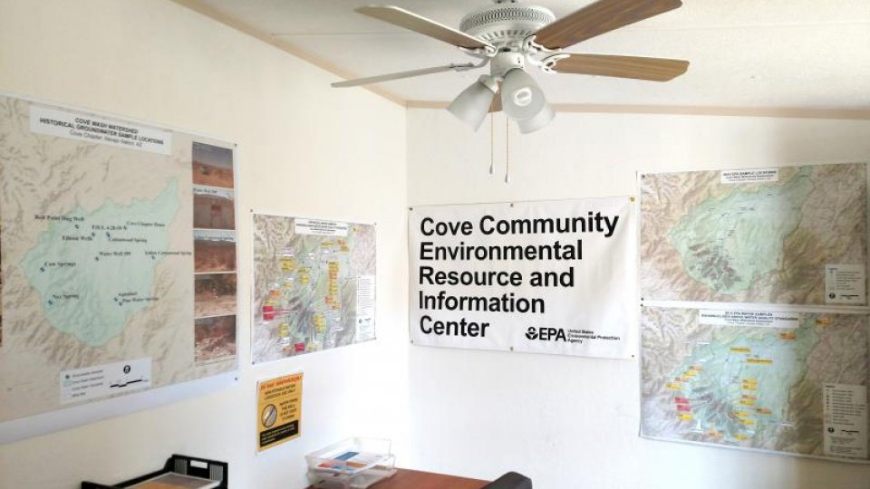 Photograph of interior of the Cove Community Environmental Resource an Information Center.