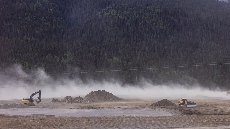 Bonita Peak Mining District construction activity using earth movers