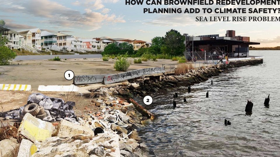 Image showing contaminant migration and shoreline erosion. 