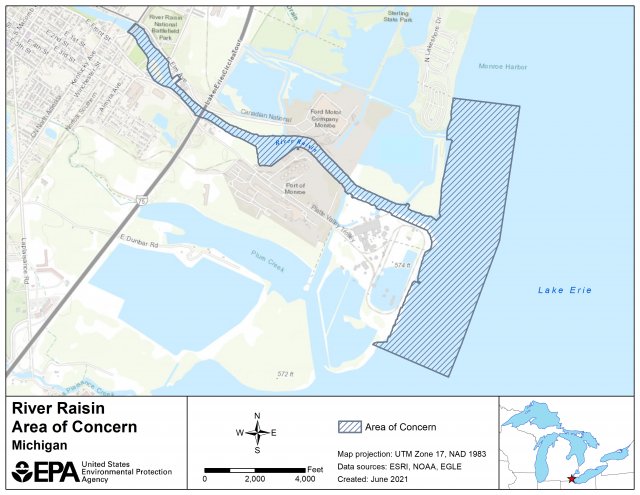River Raisin AOC Boundary Map