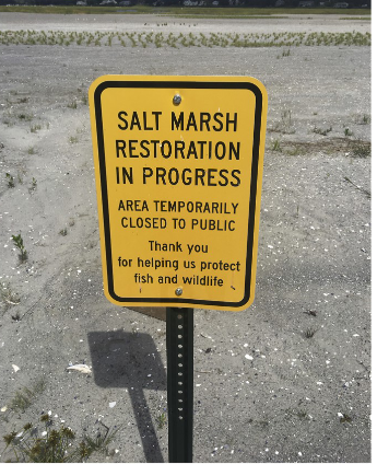 SIGNAGE PLACED AT QUONNIE RESTORATION SITE