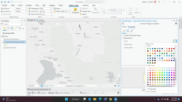 This is the US EPA Color (approved) within ArcGIS Pro