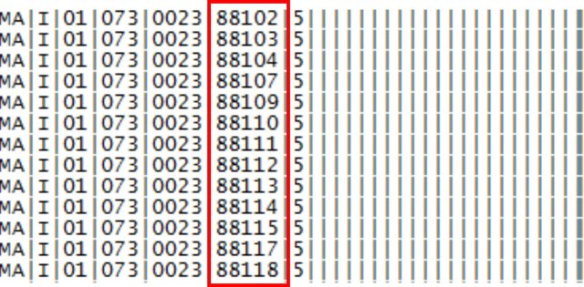 screenshot highlighting the parameters in the example AMP500 output in AQS