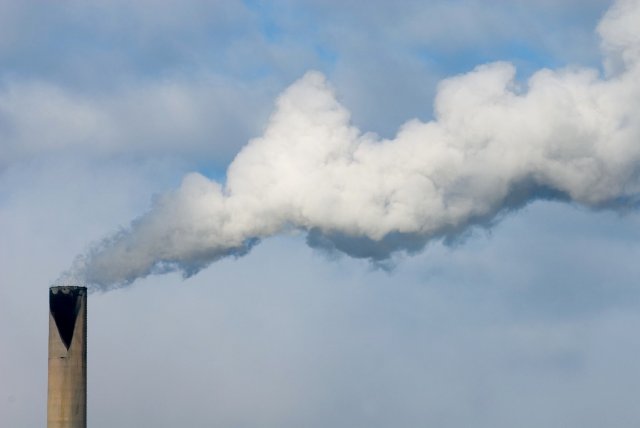 Plume from smokestack