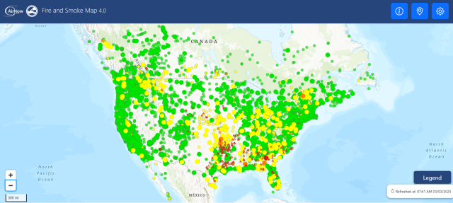 National view of the Fire and Smoke Map version four.