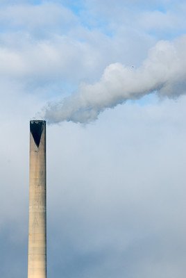 Smoke stack from cement kiln