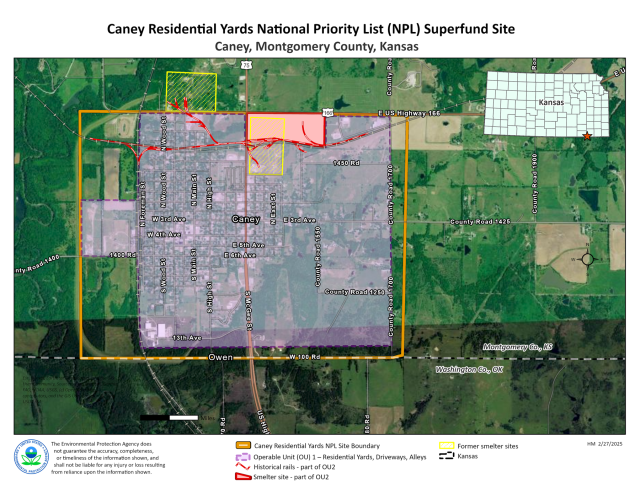 Caney Residential Yards NPL Superfund Site map