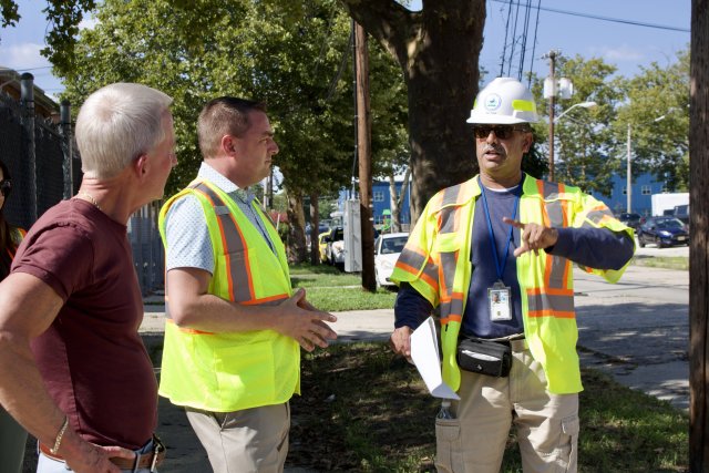 EPA Region 2 Administrator Michael Martucci and Representative Van Drew being briefed by EPA staff.