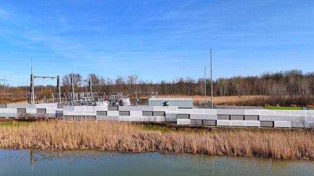 aerial view of substation