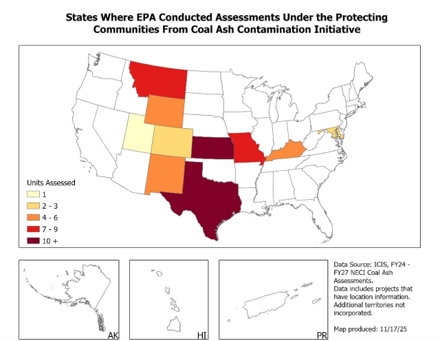 States Where EPA Conducted Assessments
