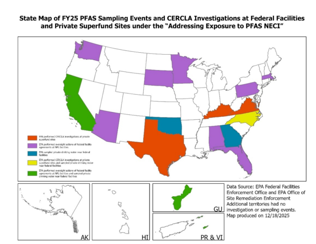This map displays the FY25 PFAS sampling