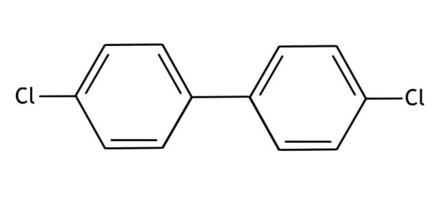 Chemical structure of 4,4'-Dichlorobiphenyl