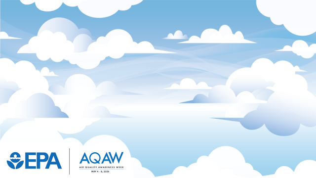 EPA Air Quality Awareness Week logo with a sky background.