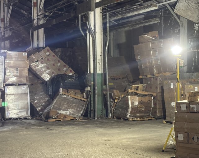 Inside New Age Renewable Energy warehouse in Romulus, New York