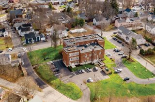 Aerial photo of the Hilltop School (photo credit Chinburg Properties)