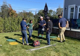 Septic system planning in home backyard