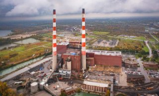 Industrial facility along river