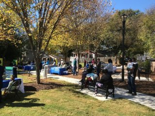 Community members in a park