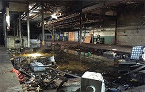 Inside of abandoned site prior to cleanup (photo credit: City of Worcester)