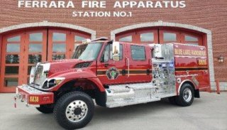 Fire truck in front of the Blue Lake Rancheria fire house