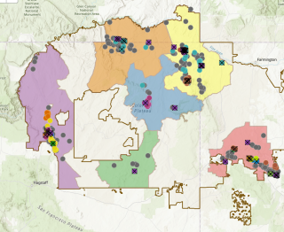 Map of Abandoned Uranium Mines on and near Navajo Nation | Click to Enlarge
