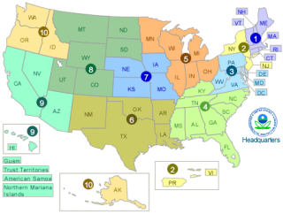 US Map with EPA region labels