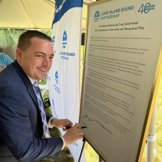 EPA Region 2 Regional Administrator Mike Martucci at the CCMP signing event for the Long Island Sound Partnership.