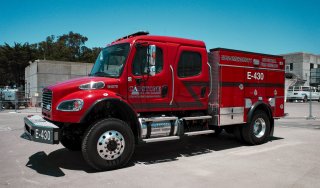 Private fire truck part of Vistra’s fire team.